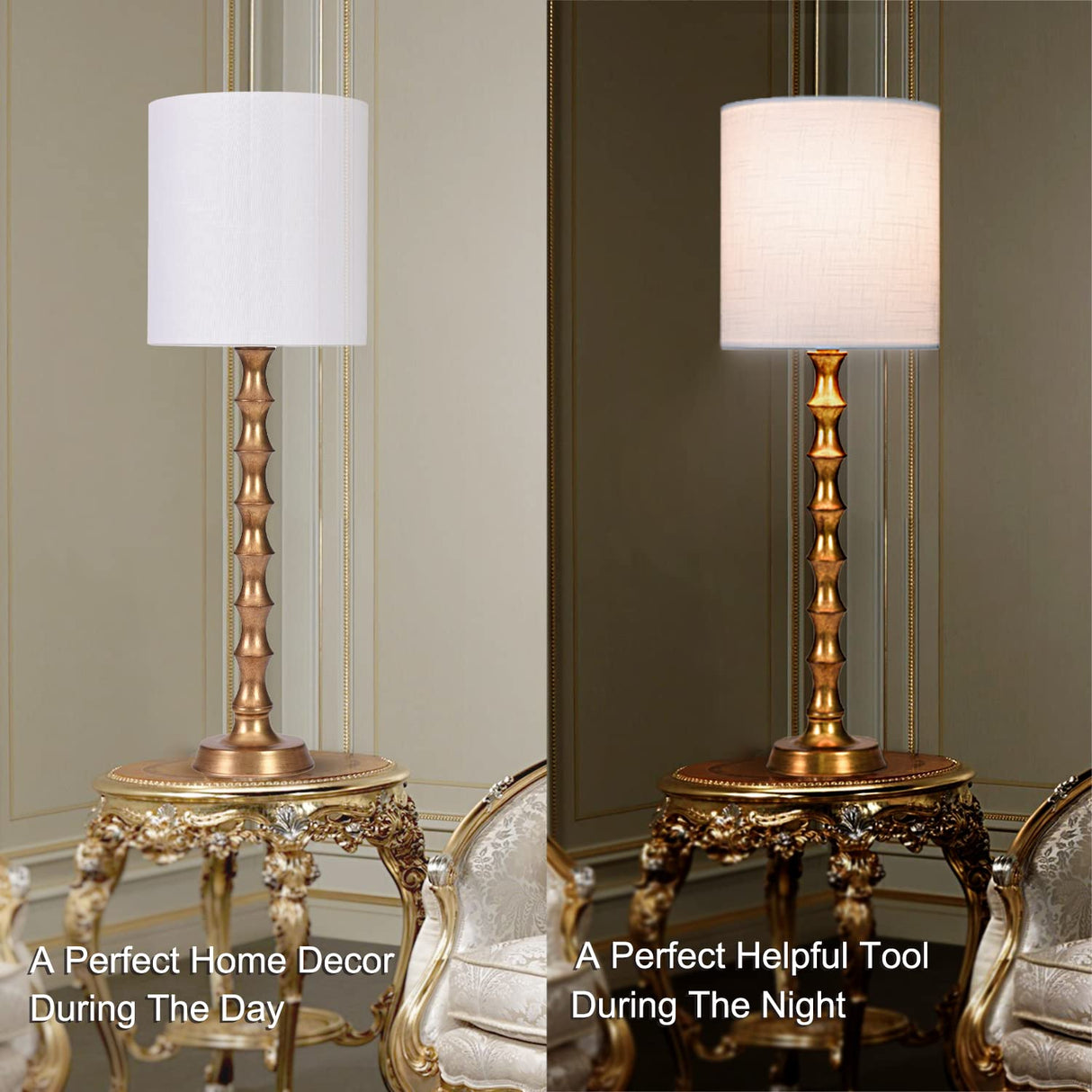 30.5" Buffet Lamps Set of 2 for Living Room, Buffet Lamps for Dining Room, Gold Lamps