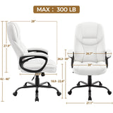 High Back Executive Office Chair - Ergonomic Faux Leather with Large Seat