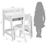 Kids Desk and Chair Set, Study Desk for Kids with Storage Bins