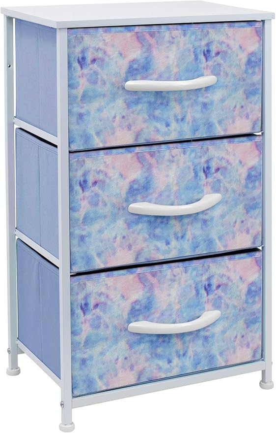 Nightstand Storage Organizer Chest with 3 Drawers - Kids Girls