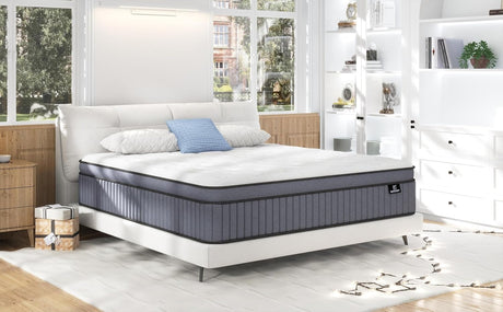 Queen Size Mattress, Upgrade Strengthen 14 Inch Firm Hybrid Queen Mattress in a Box, Mattress Queen Size With Memory Foam and Independent Pocket Springs