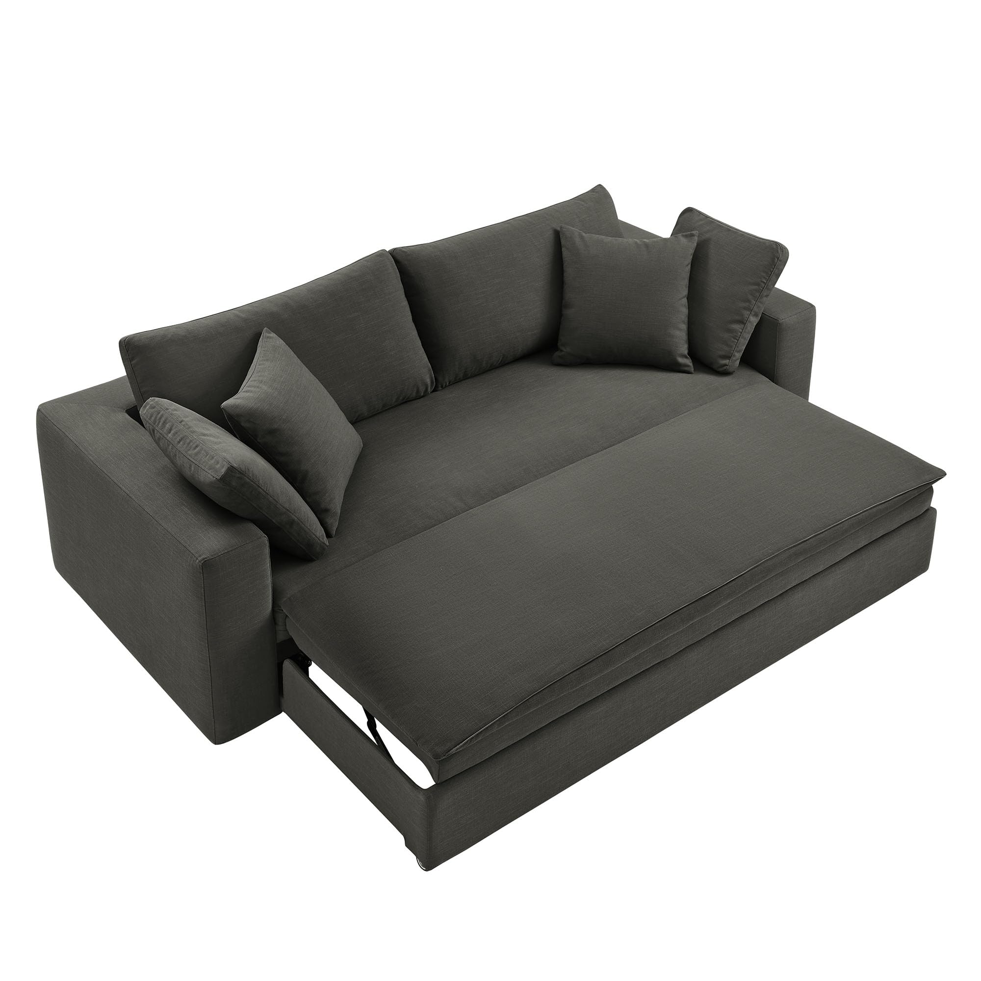 Commix Down Filled Fabric Sleeper Sofa in Gray