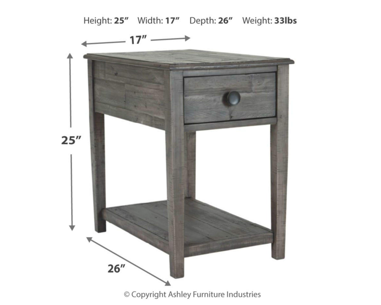 Borlofield Farmhouse Rectangular End Table with Drawer, Gray