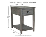 Borlofield Farmhouse Rectangular End Table with Drawer, Gray