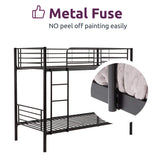 Metal Bunk Bed Twin Over Twin - with Removable Ladder and Guard Rail