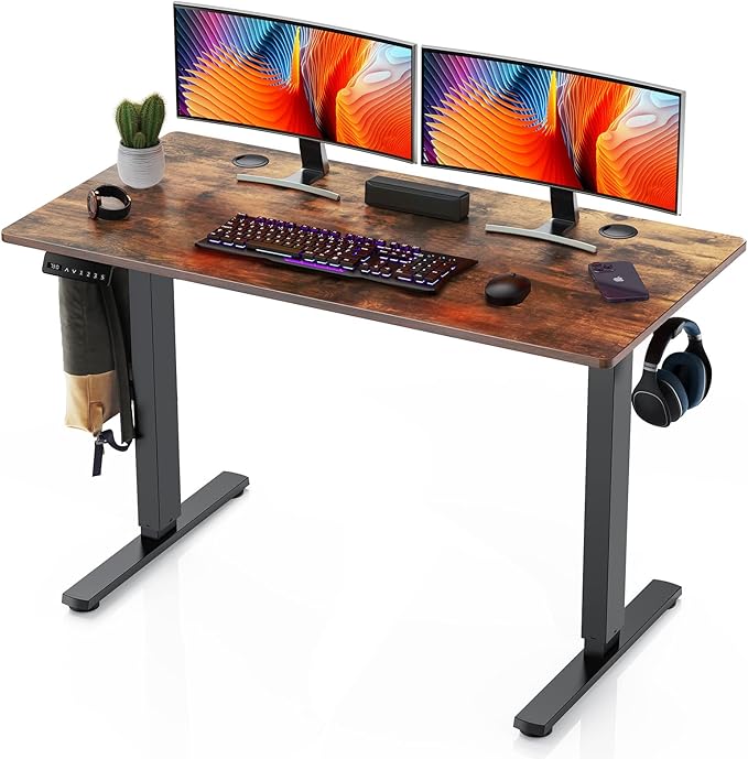 48 x 24in Adjustable Height Electric Standing Computer Home Office Desk Ergonomic Workstation