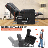 Power Lift Recliner for Elderly, Lift Chair with Heat and Massage，PU Recliner Sofa