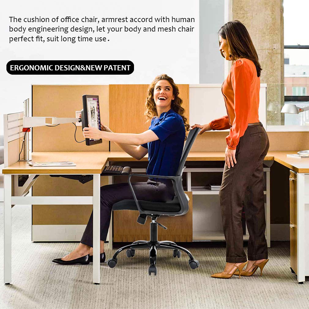 Chair Ergonomic Desk Chair Swivel Rolling Computer Chair Executive Lumbar Support