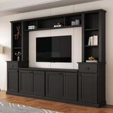 Modern TV Stand Set with Adjustable Bridge - 75" Entertainment Center