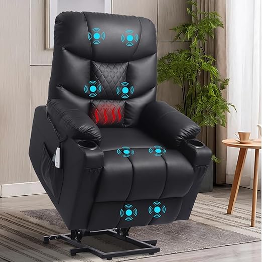 EaseRise Power Lift Recliner with Massage, Heat & USB