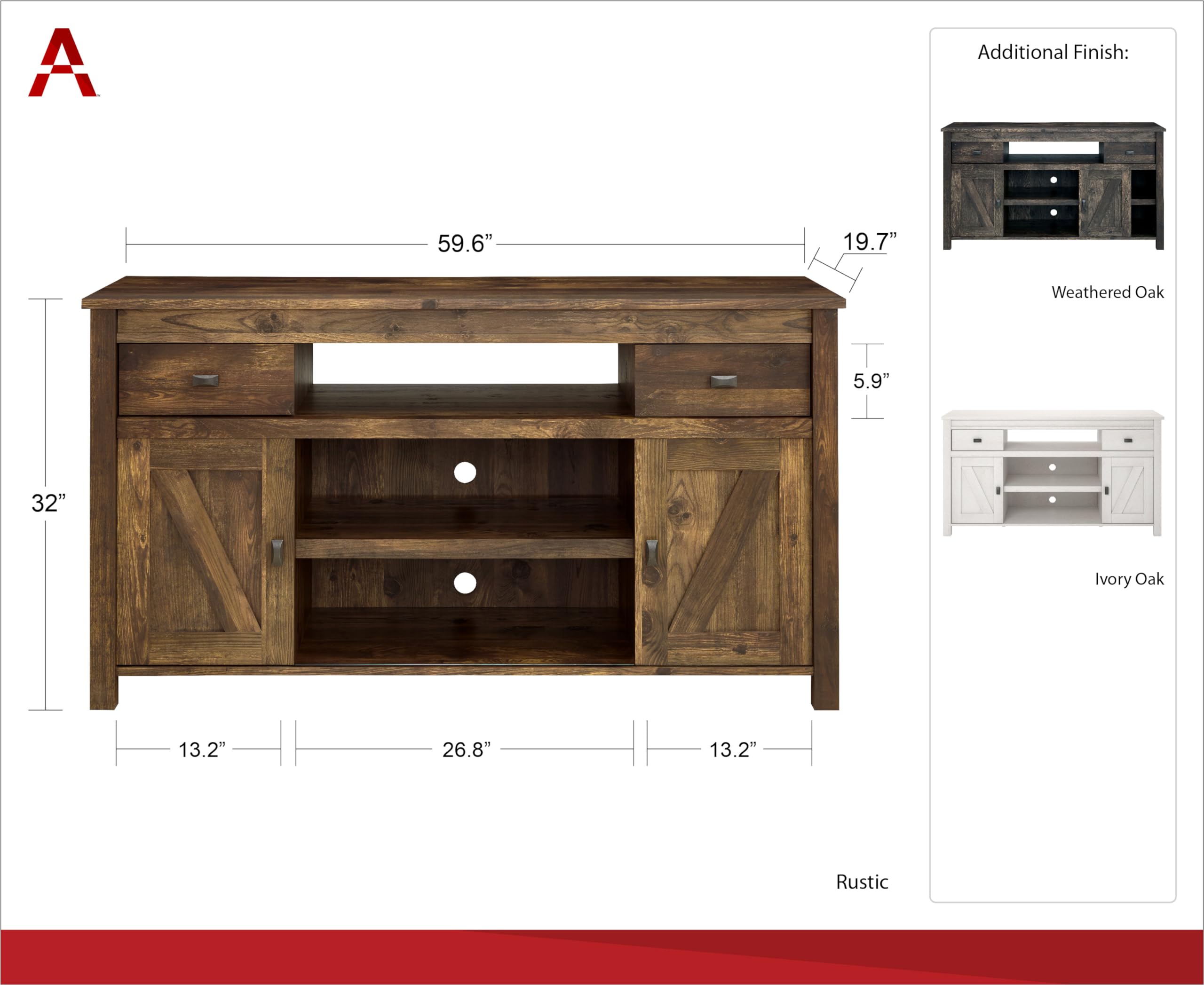 TV Stand for TVs up to 60" Wide, Rustic