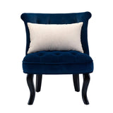 Modern Velvet Armless Accent Chairs,Upholstered Fabric Button Single Sofa Chair