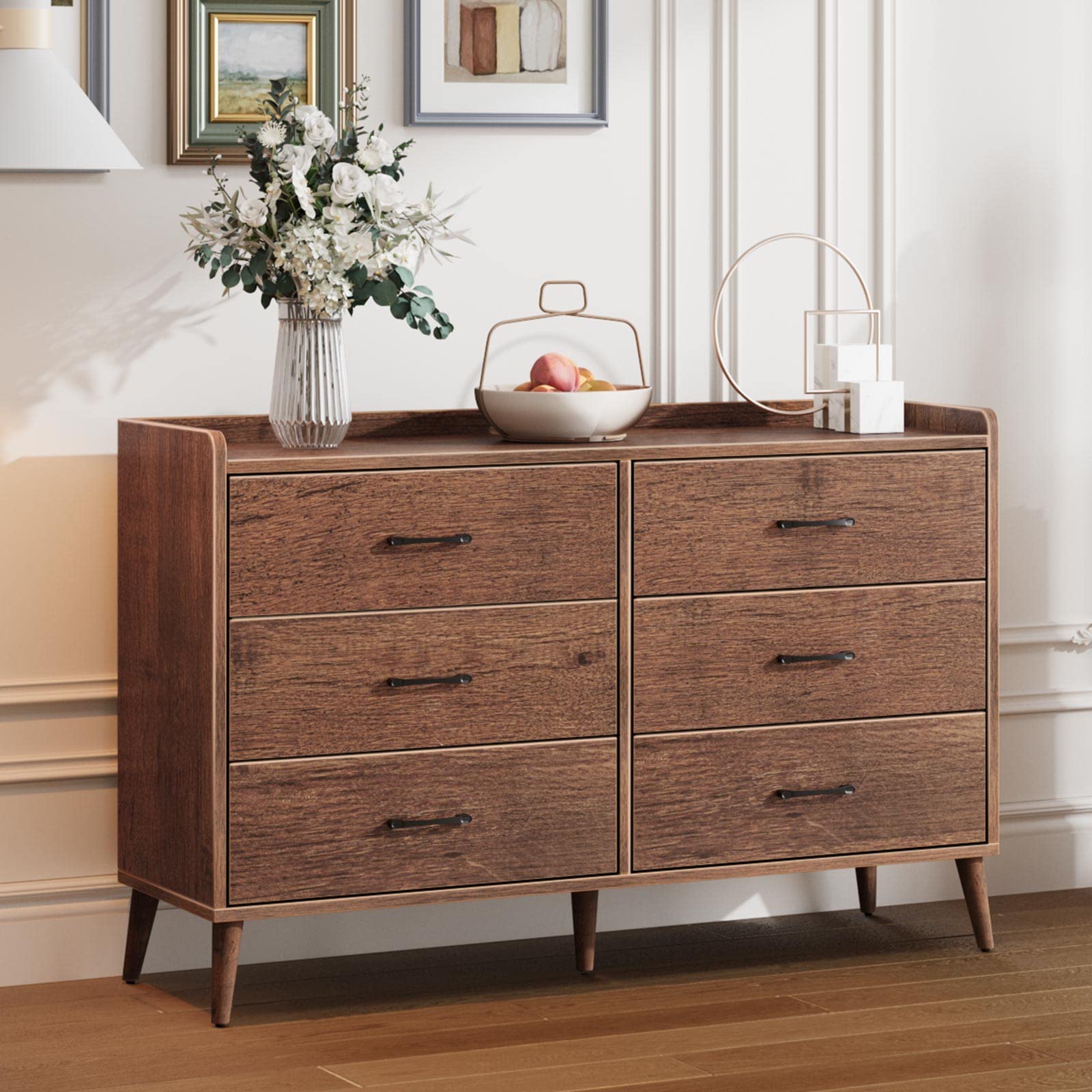 Drawer Dresser Quick Install, 6 Wooden Drawers Storage Dresser
