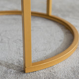 Modern Nesting Coffee Table,Golden Metal Frame with Marble Color top-23.6"