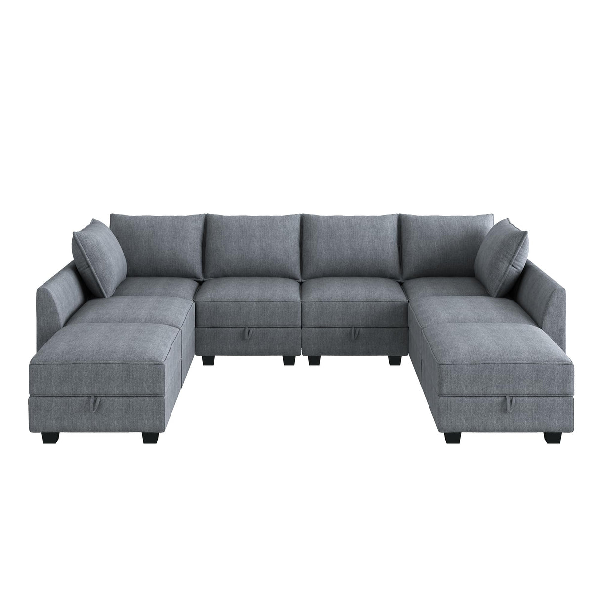 Modular Sectional Couch U Shaped Sectional Sofa with Reversible Chaise 112'' Modular Sofa Couch