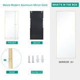 Maisie 71"x32" Modern Aluminum Mirror Full Length Mirror Free Standing Leaning/Hanging