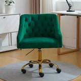 Large Velvet Fabric Swivel Task Chair for Home Office Ergonomic Comfortable Chair