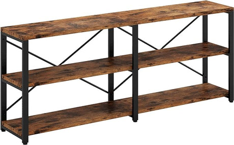 Rustic Entryway Console Table, Long Hallway Table 47in 3-Tier, TV Stand Entertainment