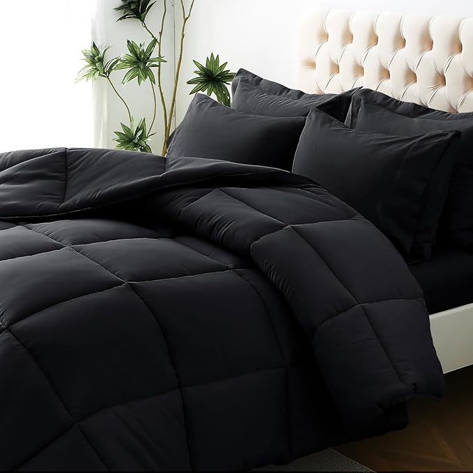 Queen Comforter Set, 7-Piece Bed in a Bag Queen, Ultra-Soft Comforters Queen Size