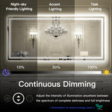 60x36 LED Bathroom Mirror - Front & Backlit Vanity Mirror with Anti-Fog