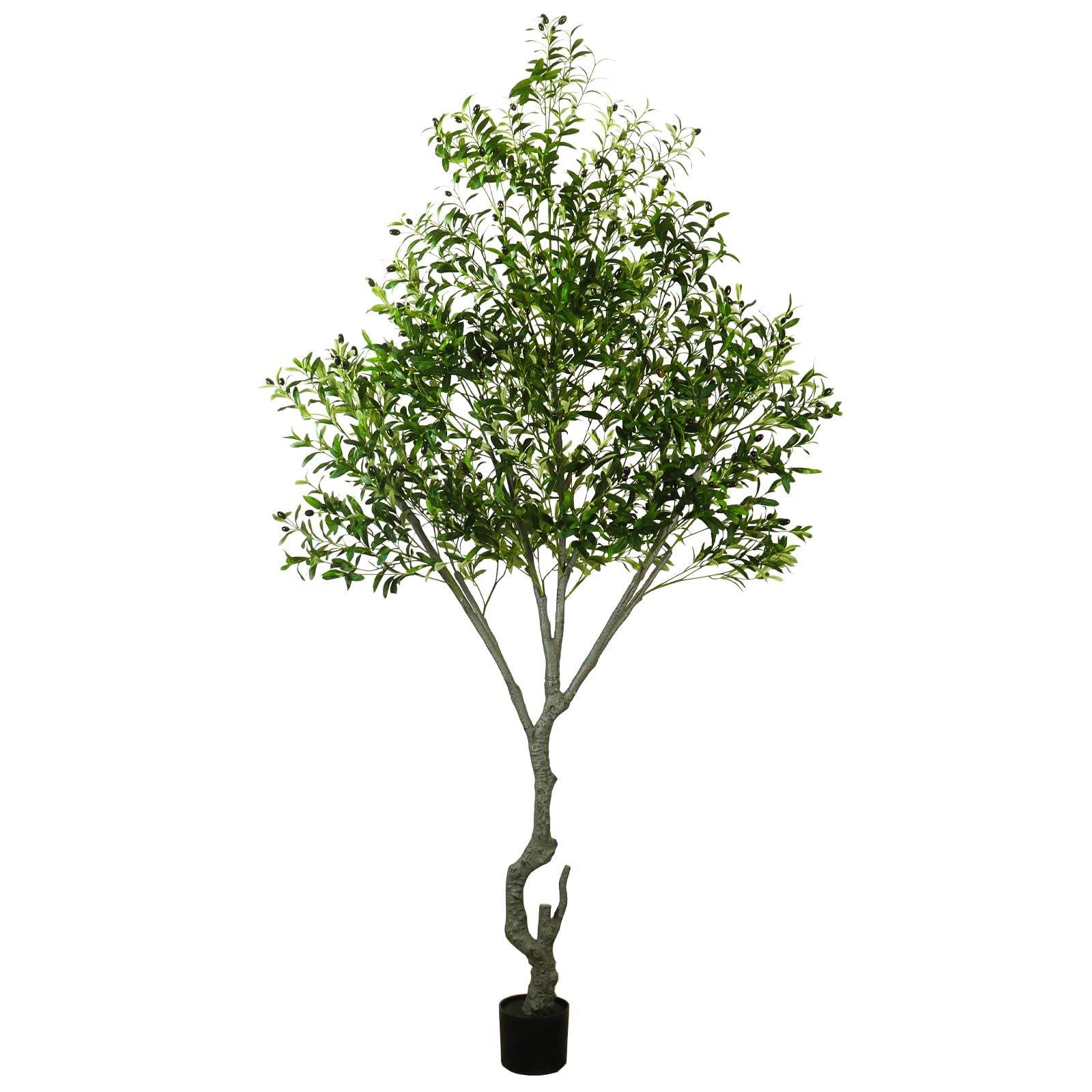 8FT Faux Olive Tree Indoor, Realistic Large Artificial Olive Tree with Bendable Branches
