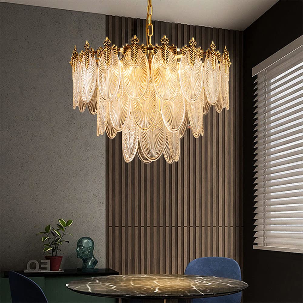 Modern Pendant Chandelier, 8-Light Round 24" LED Ceiling Light, 3-Tier Crystal Hanging