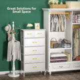 Tall Dresser for Bedroom with 6 Drawers, Storage Tower White Dresser for Closet, Living