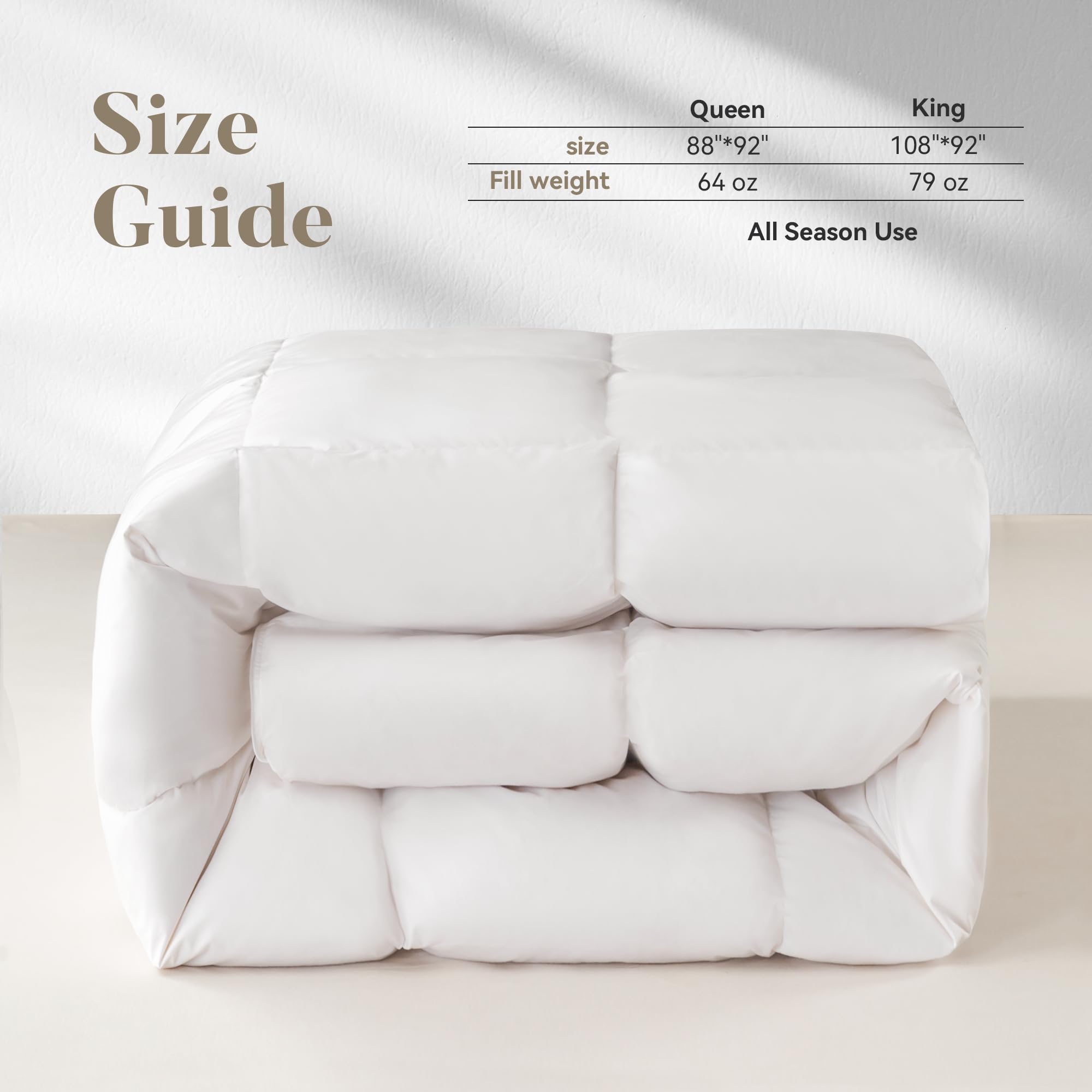 Down Comforter Queen Size, All Season Bedding Comforter Duvet Insert