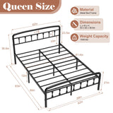 Queen Platform Bed Frame with Headboard - Heavy Duty Metal Bed Frame