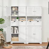 Tall Storage Cabinet, Bathroom Cabinet with Adjustblae Shelves & 2 Drawers, Bathroom