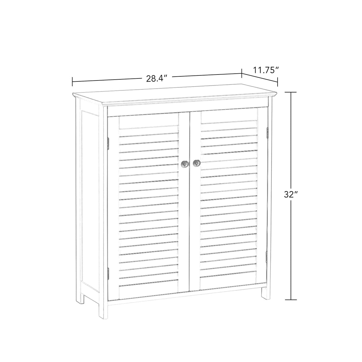 Ellsworth Two-Door Floor Cabinet, White