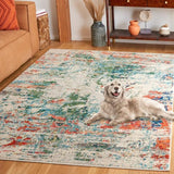 Madison Collection Area Rug - 8' x 10', Cream & Orange, Modern Abstract Design