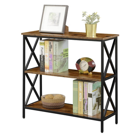 Convenience Concepts Tucson 3 Tier Bookcase, Barnwood/Black