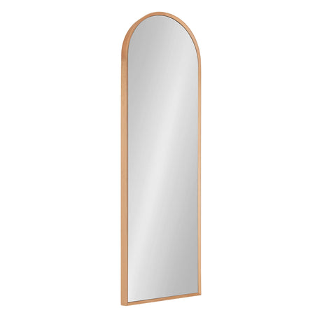 Nordlund Modern Full-Length Arched Panel Wall Mirror, 16 x 48, Light Natural Wood, Decorative Full Body Mirror for Wall