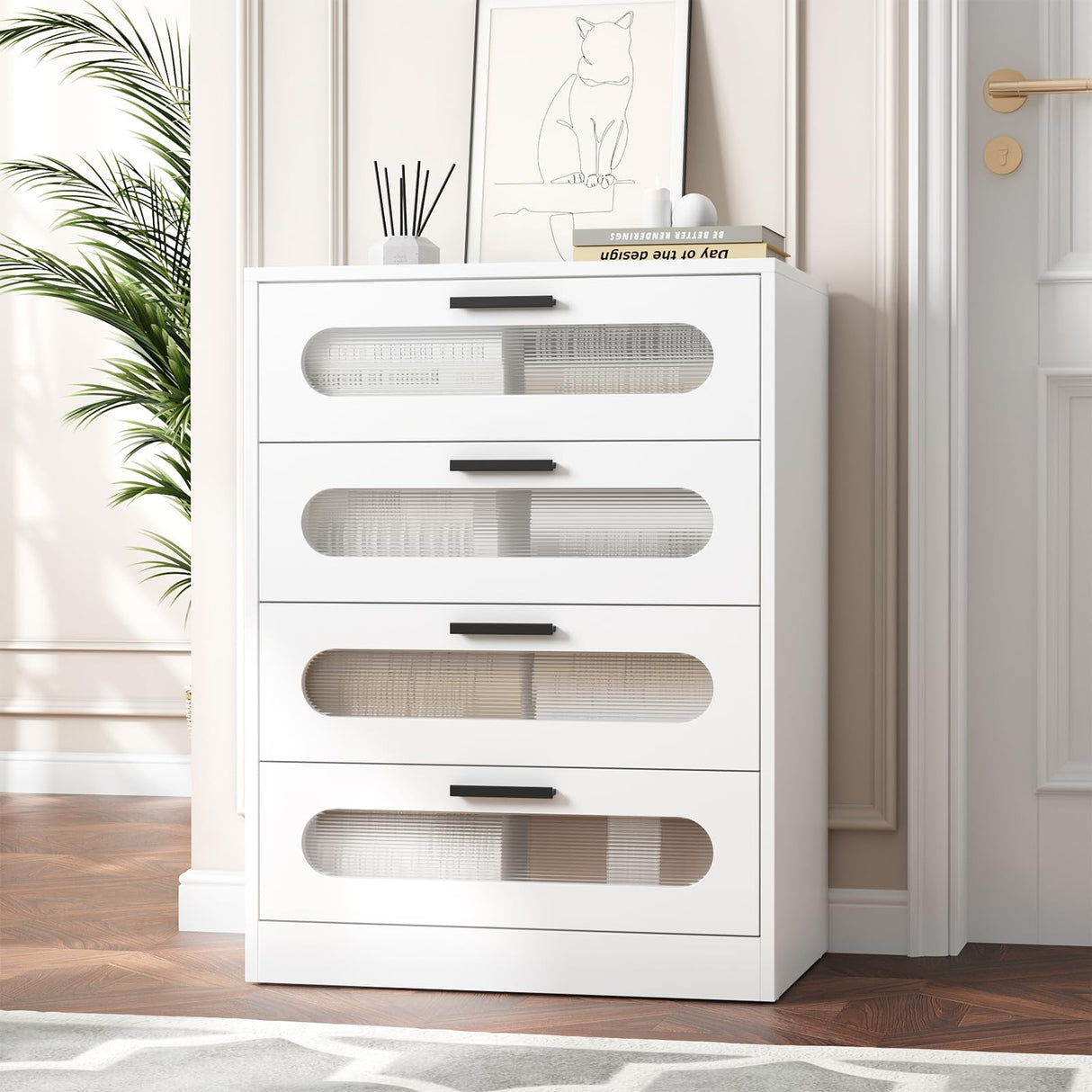 Dresser for Bedroom, Modern Chest of Drawers with Deep Drawers, 4 Drawer Dressers