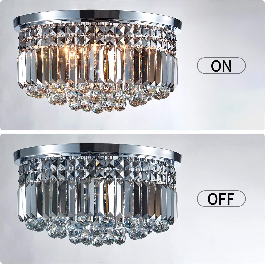 Crystal Chandelier, Modern Chandeliers,Flush Mount Chandelier,Ceiling Light Fixture,