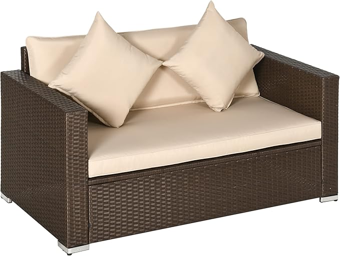 Loveseat with Cushions, 2-Seat Outdoor