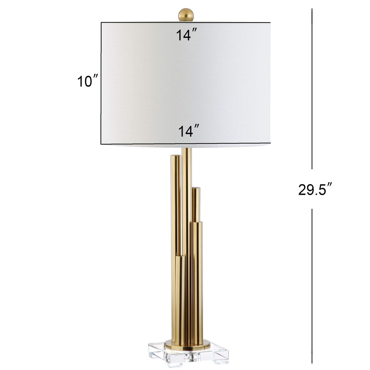 Lighting Collection Hopper Brass Gold 30-inch Bedroom Living Room Home Office Desk Nightstand