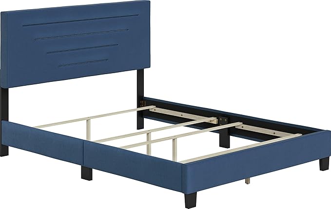 Cordoba Upholstered Platform Bed Frame with Headboard, Mattress Foundation Required