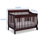 Simmons Kids Carter 6-in-1 Convertible Crib - Greenguard Gold Certified, Black Ebony+ Quiet Nights Breathable