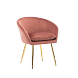 Lakia Dining Chairs with Luxurious Velvet Upholstery, Stylish Gold Metal Legs,