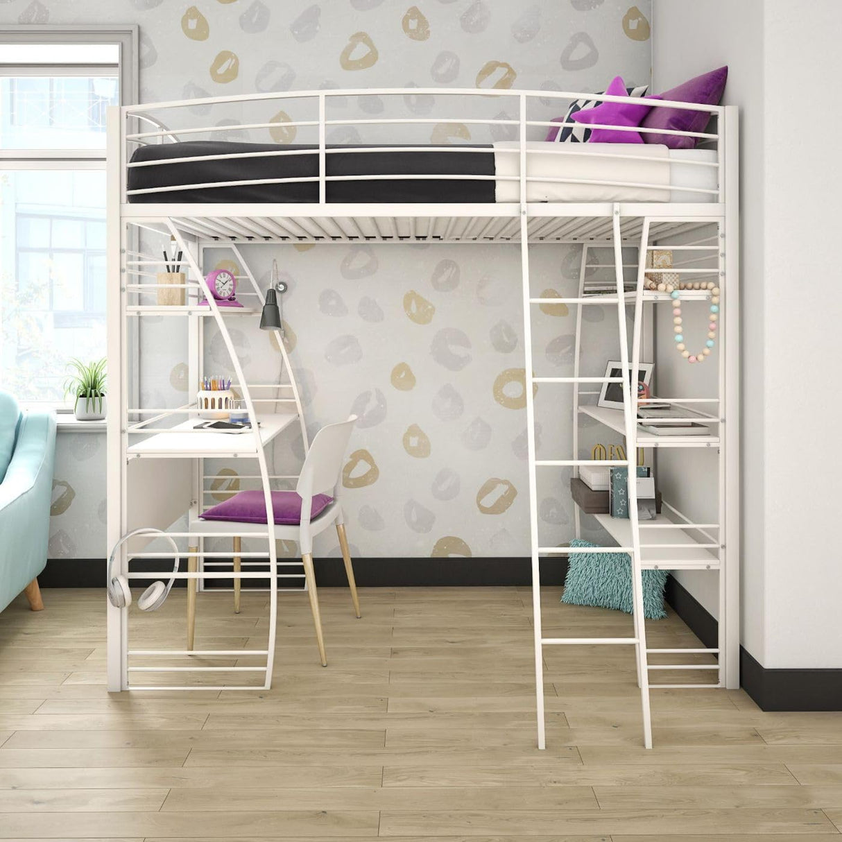 Studio Twin Loft Bed, White