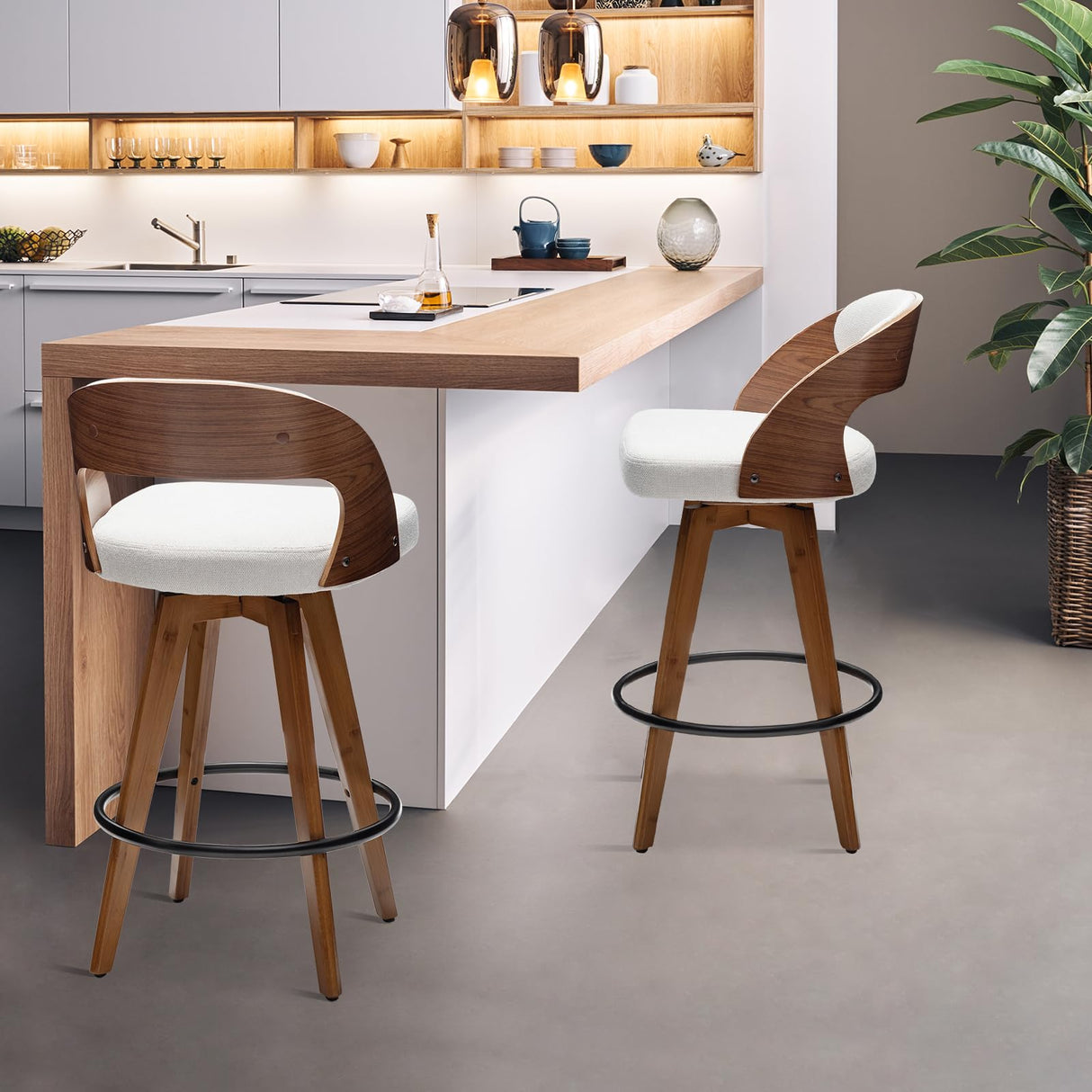 Barstools Set of 2,Counter Height Bar Stools for Kitchen Island