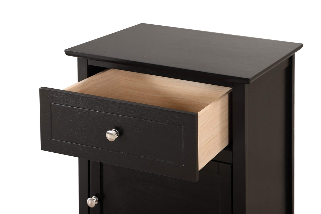 Izzy 1 Drawer 1 Door Nightstand in Black