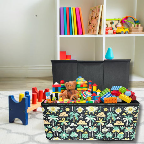 Extra Large Kids Toy Chest - Foldable Toy Storage Organizer with Soft Close Lid - Sturdy