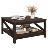 2-tier Square Coffee Tables with Storage,Coffee Table for Living Room