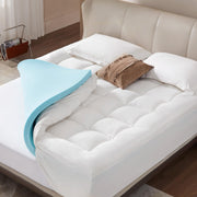 Memory Foam Mattress Topper Full, Dual Layer 4 Inch Mattress Topper, 2"