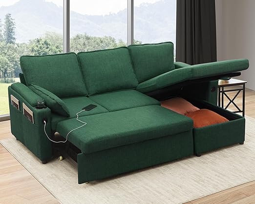 Sofa Bed Sleeper Pull Out 2 in 1 Sectional Sleeper Sofa Couches with Storage