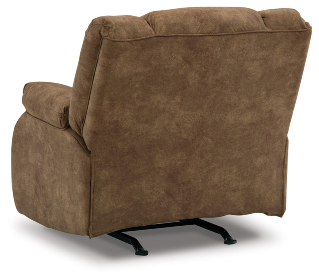 Partymate Contemporary Faux Leather Manual Rocker Recliner, Dark Brown