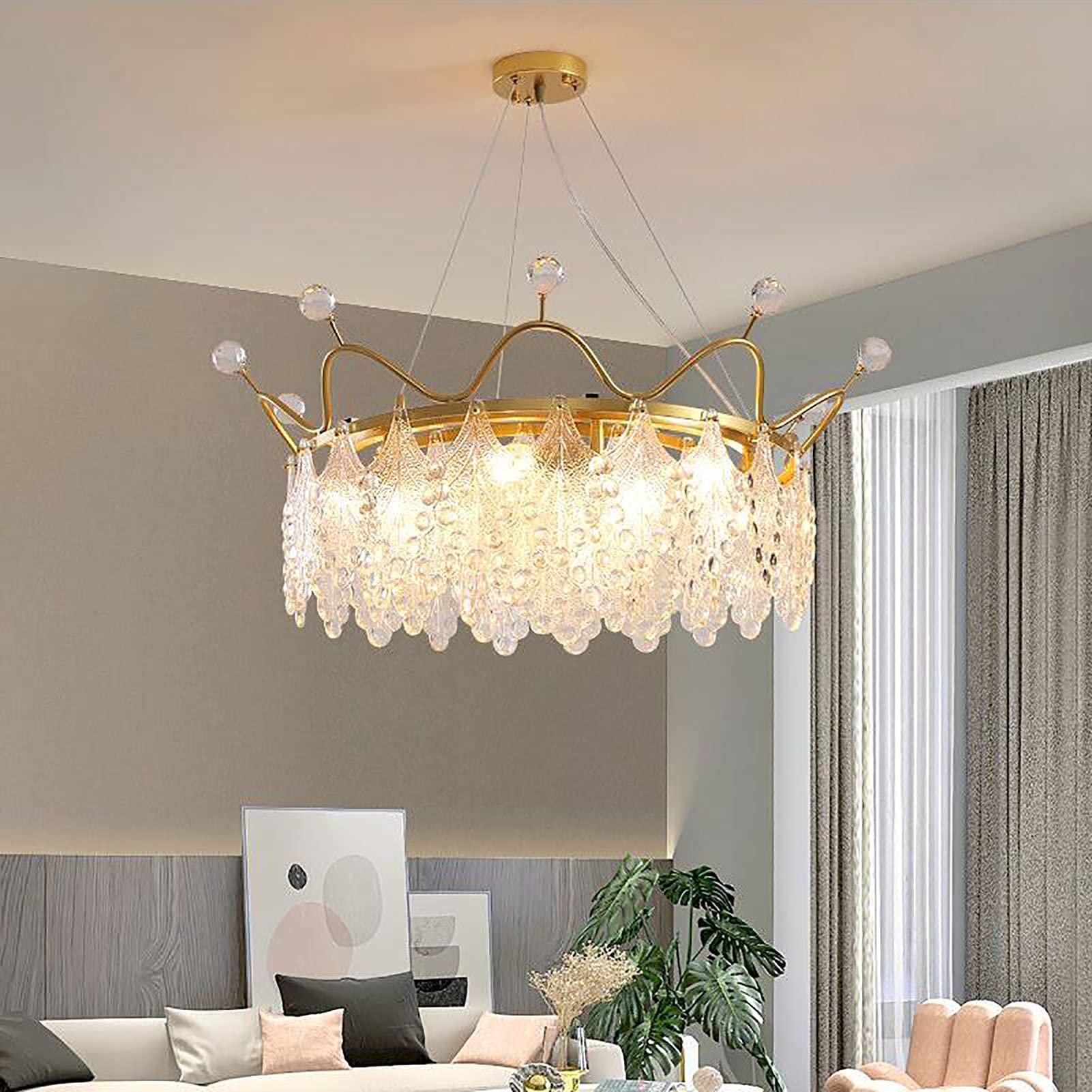 ModernChandelier, Chandelier, Nordic Light Luxury Crystal Chandelier,Crown Grape